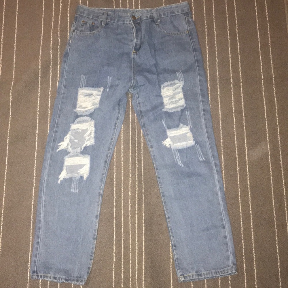 Stressed jeans.